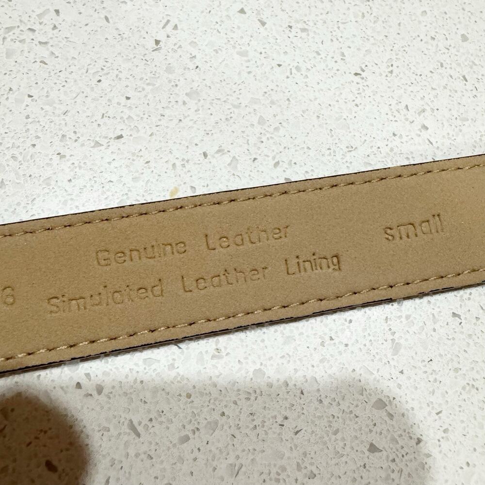 Calvin Klein Women Small Brown Leather Animal Print Embossed Belt Thin - Picture 6 of 6